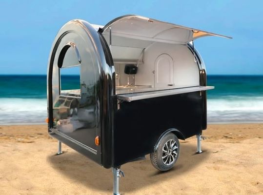 โรงงานต้มอาหารกลางแจ้ง รถยนต์อาหารเร็วพร้อมครัวเหล็กดัดเหล็ก