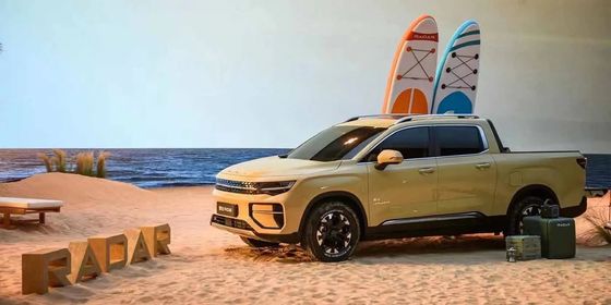 รถบรรทุก EV ใหม่ 2024 Radar RD6 พิกอัพที่ขับเคลื่อนทุกล้อ ด้วยพลังงาน 200kW ทอมปอร์ค 384Nm